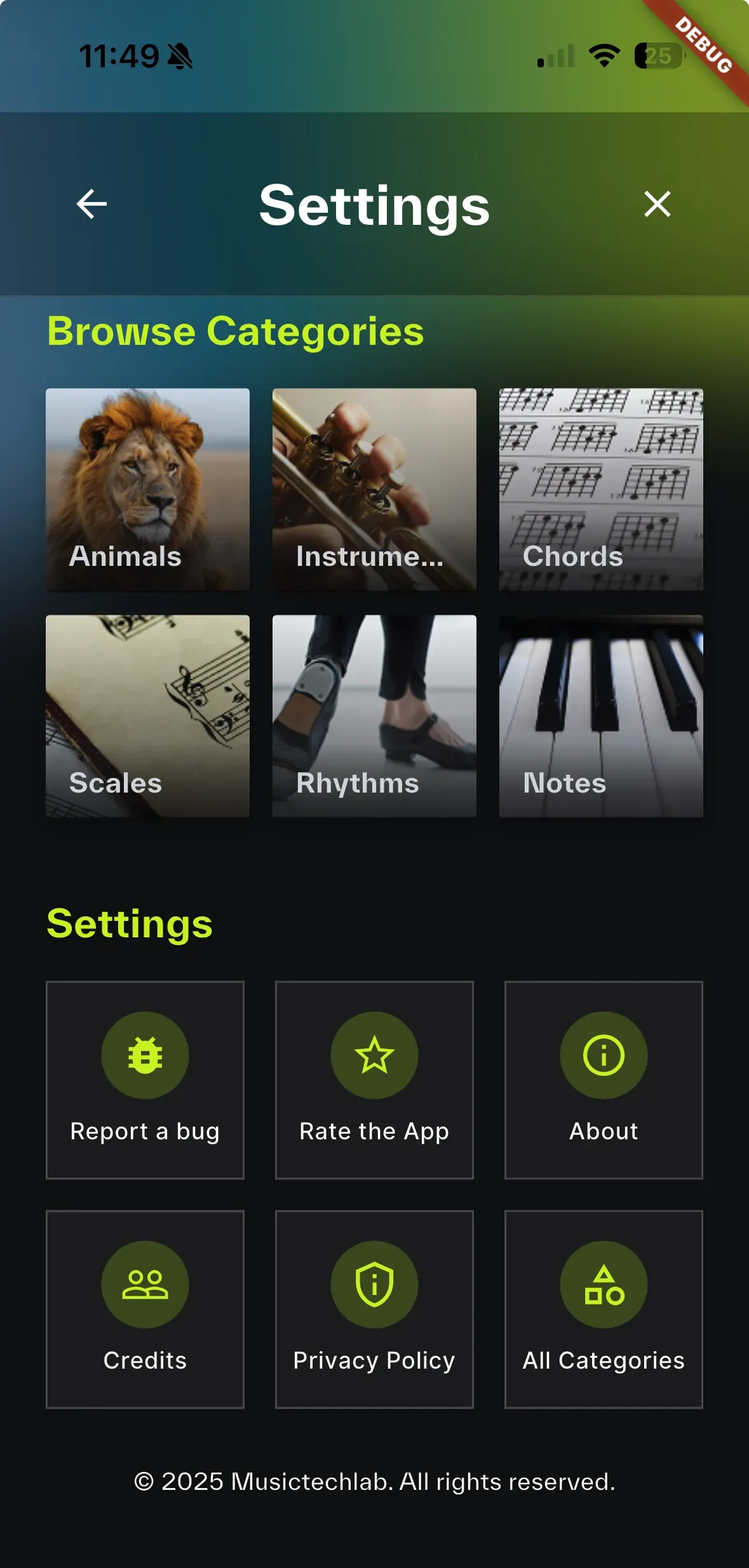 Category selection