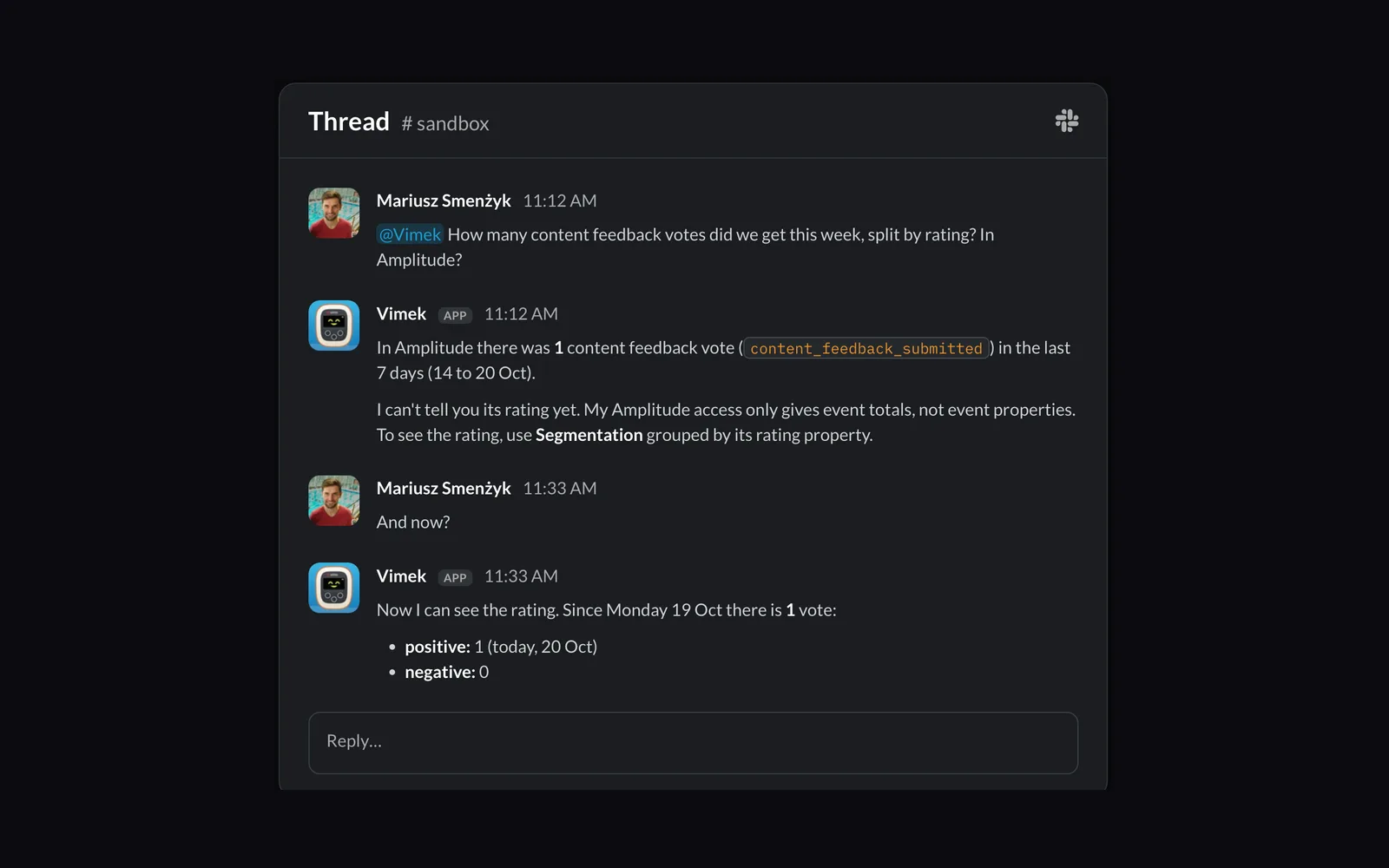 Vimek in Slack